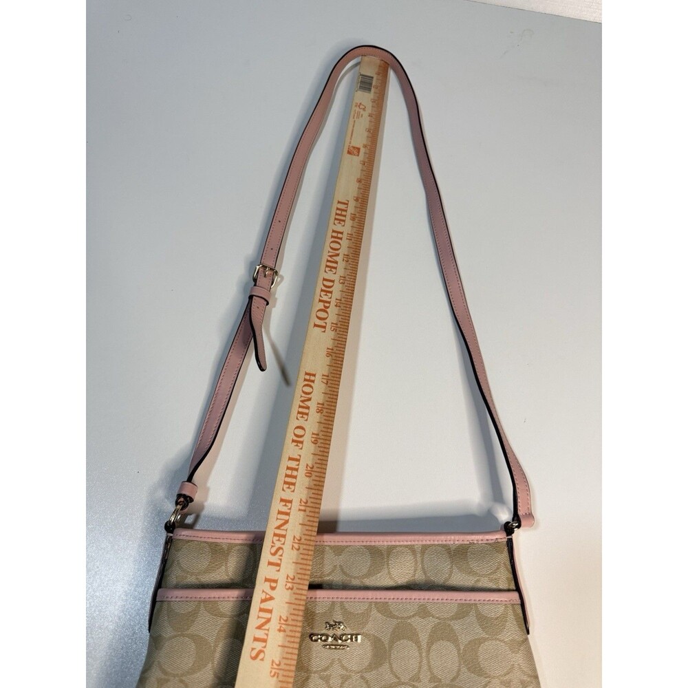 Coach Beige Signature Crossbody with Pink Trim - Picture 16 of 16
